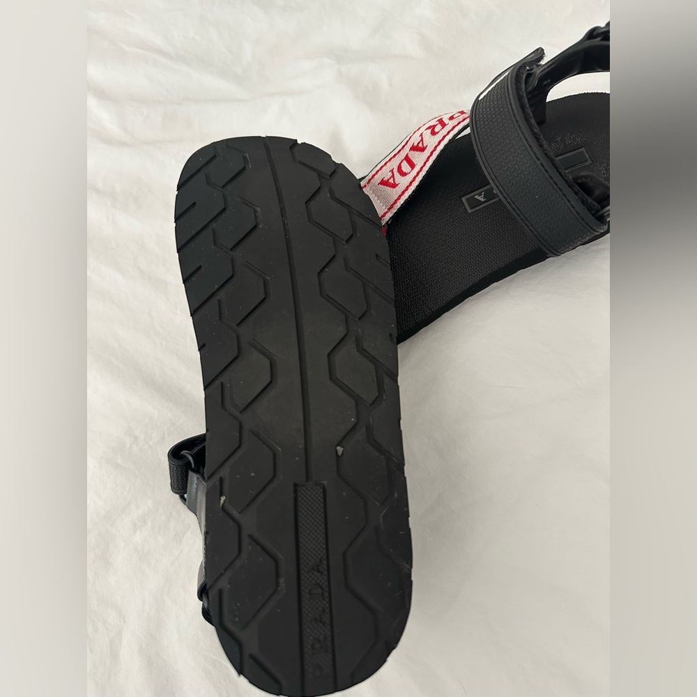 Prada Women's Black and Plaid Sandals - Picture 6 of 6